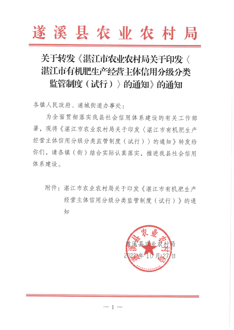 关于转发《湛江市农业农村局关于印发湛江市有机肥生产经营主体信用分级分类监管制度（试行）〉的通知_00.png