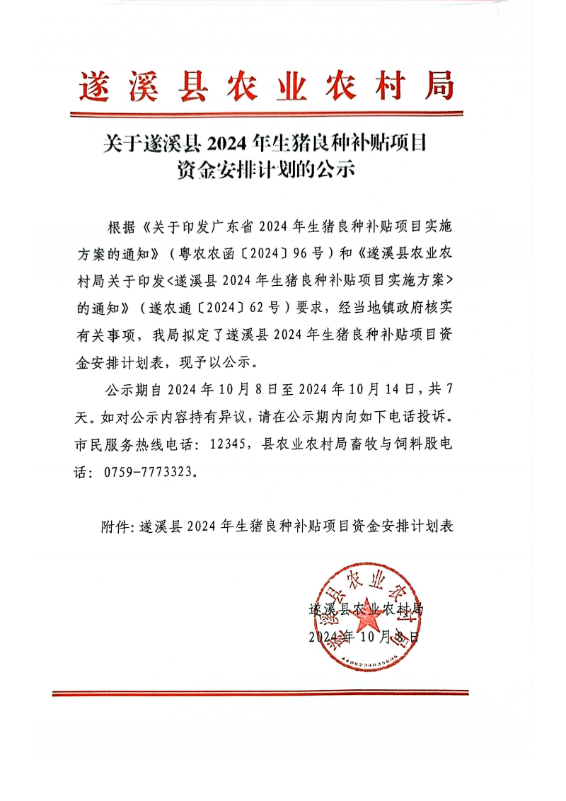 关于遂溪县2024年生猪良种补贴项目资金安排计划的公示.docx_00.png